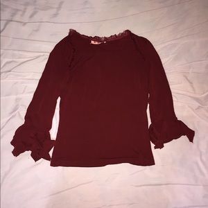 Women’s Burgundy Long Sleeve Top Size S